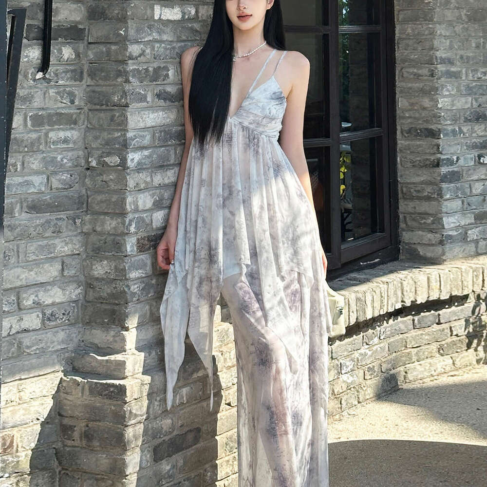 2025 Summer New Deep V Sexy Slimming Backless Top High Waist Slim Skirt for Women b3a