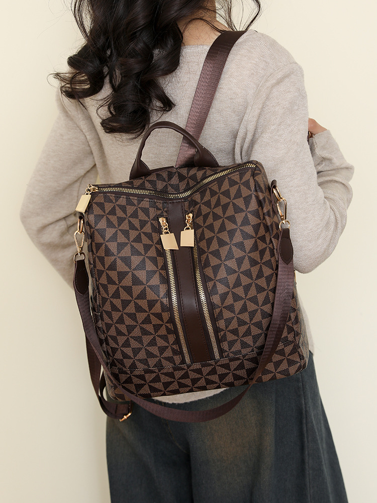 Printed backpack women large capacity new trend back steamed stuffed bun mother bag leisure travel bag trend 2025s hot