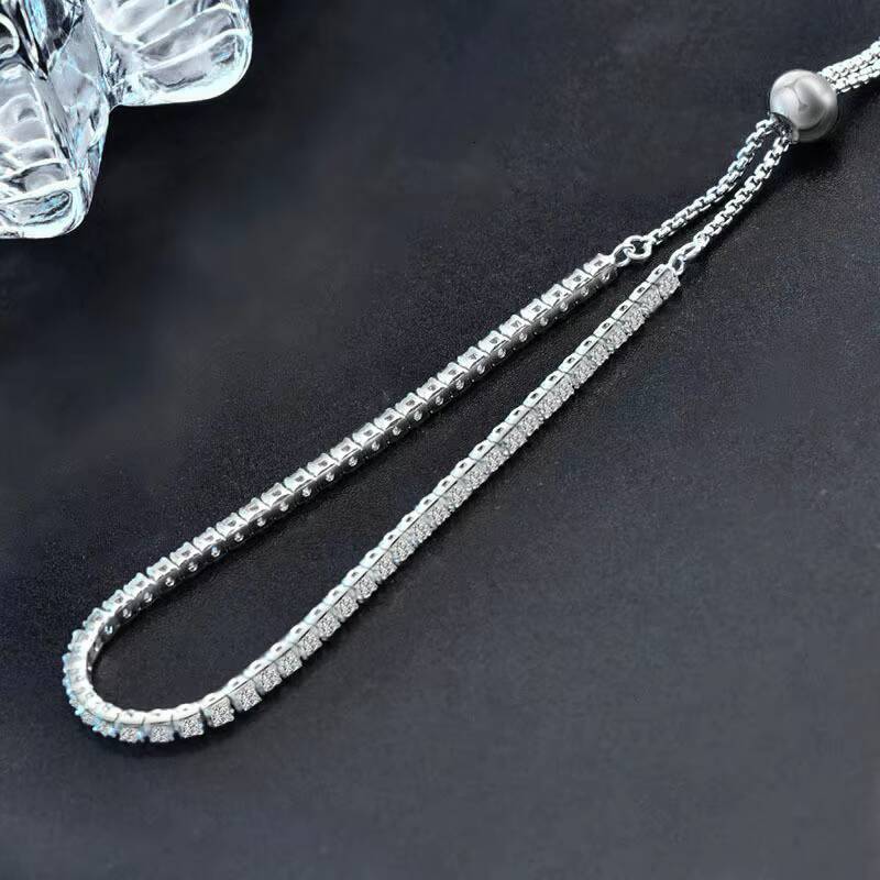 925 Sterling Silver Moissanite Tennis Bracelet 3.5ct Elegant Luxury Light Moissanite Jewelry Perfect Gift for Women