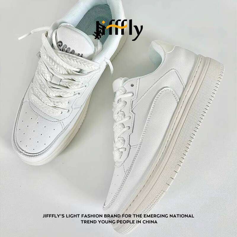 Jifffly White Versatile Couple Style Loafers Women Height Increasing Casual Shoes Panda Breathable Sneakers Men Trendy Brand