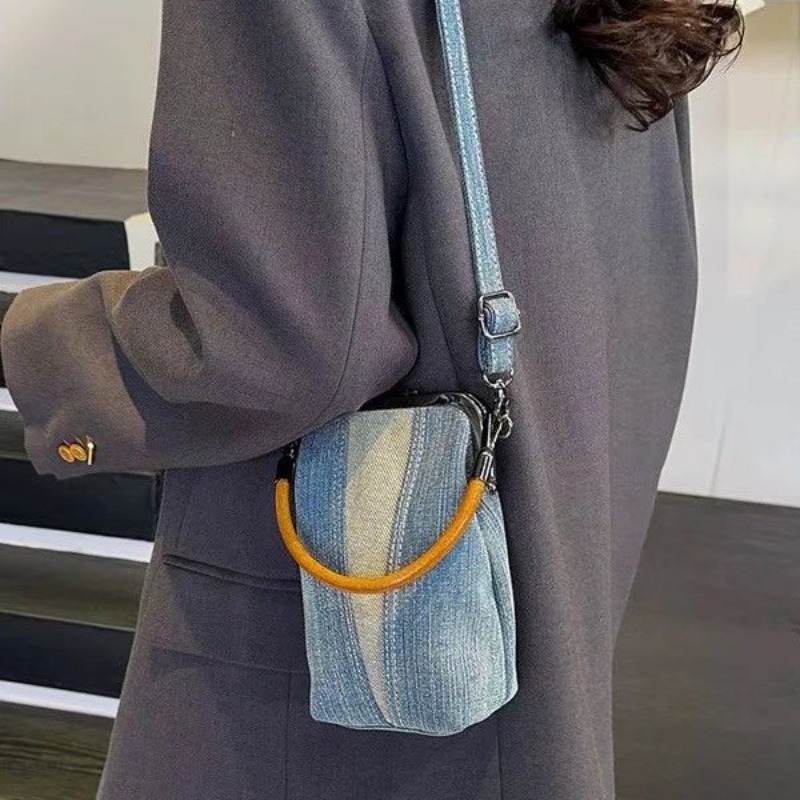 Handbag Denim Mobile Phone Handbag Literary Design Messenger Bag