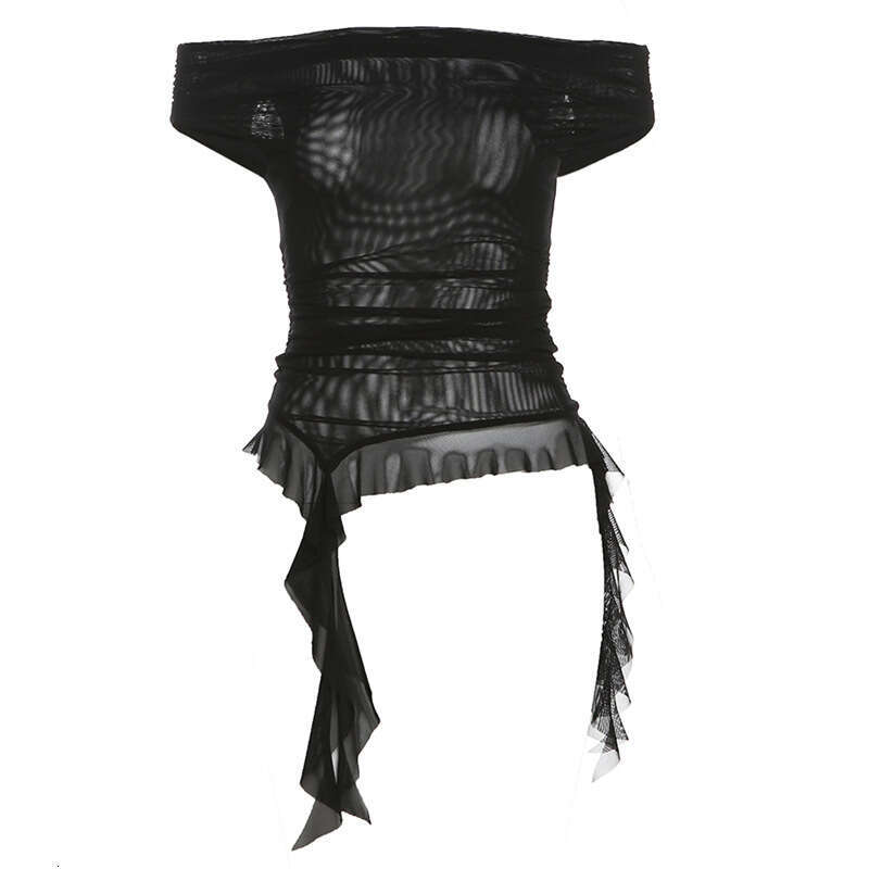 2024 Summer New Women's Solid Color Slim Street Fashion Off-Shoulder Sexy Backless Top 37e