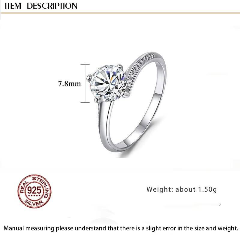 Wholesale High Quality Moissanite Ring 925 Sterling Silver VVS1 D Color Simple Engagement Wedding Diamond Ring for Women