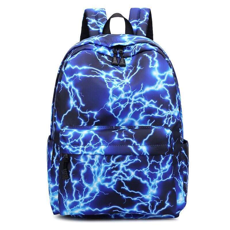 Middle School Canvas Men's And Women's Travel Printed Backpack Starry Lighing Student Bag