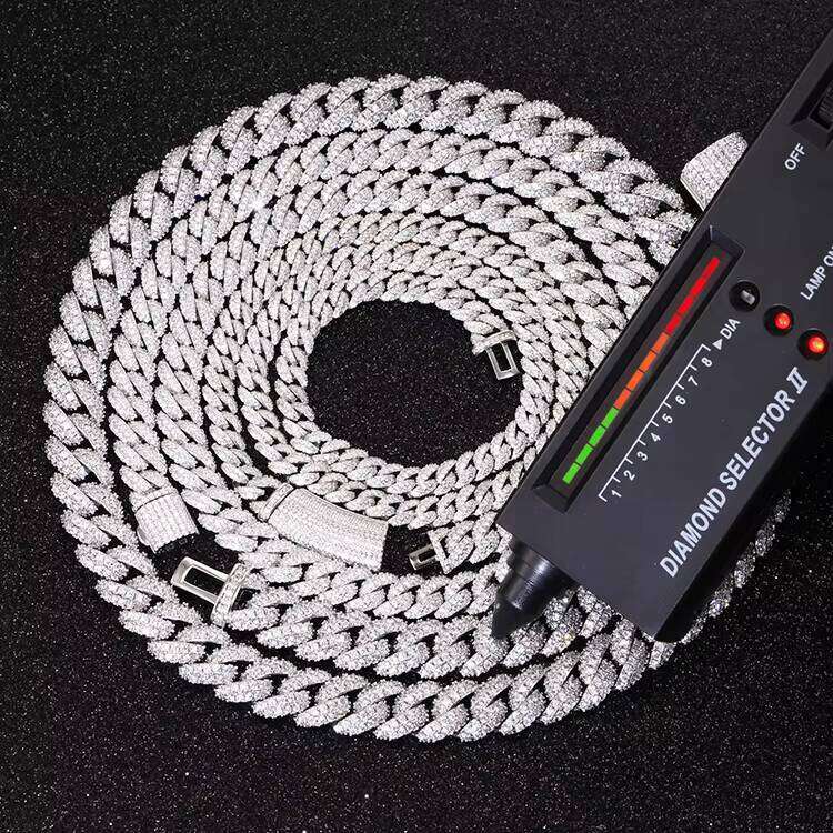 Hot-sale 6mm Ced Out Dia Chain Necklace S Sier VVS Moissanite Cuban Link Fine Jewelry Necklaces for Men Women