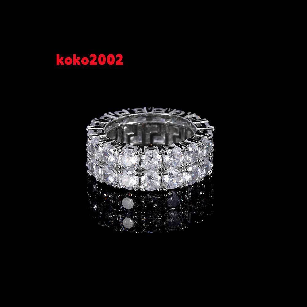 Morden Style Fashion Moissanite Diamond Engagement Rings Eternity Hoop Ring Round Cut Diamond 925 Sterling Silver Iced Out Ring