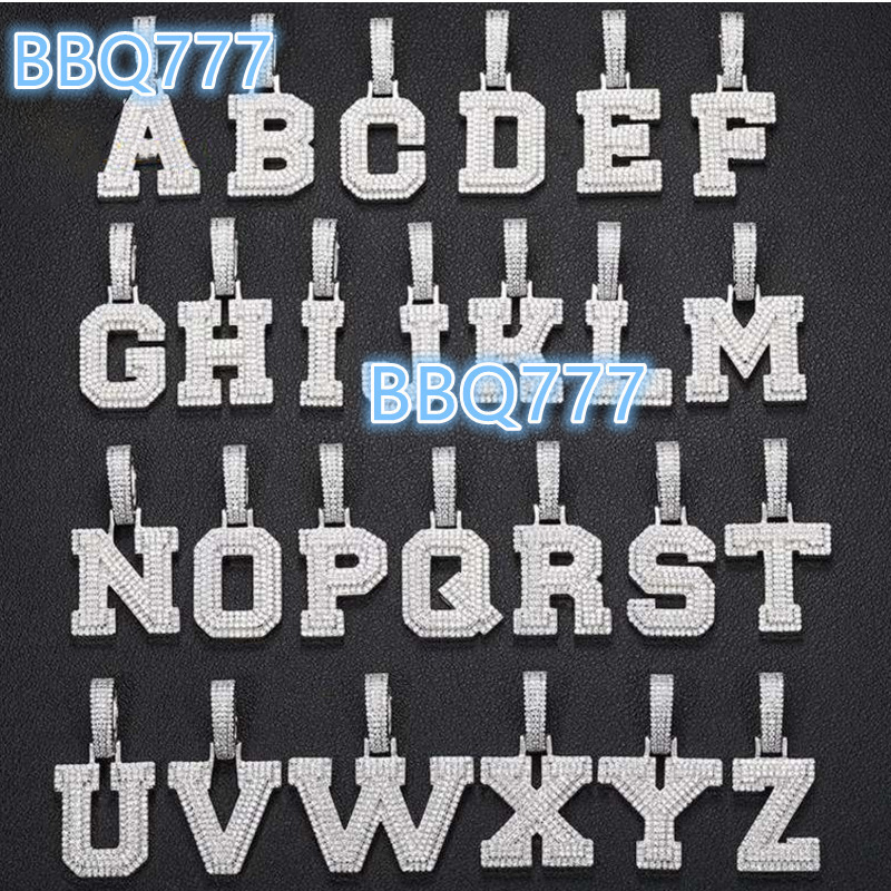 Custom Initial 925 Sterling Silver 26 Letter Moissanite Pendant Jewelry Making Charms Elegant Necklace for Gifts