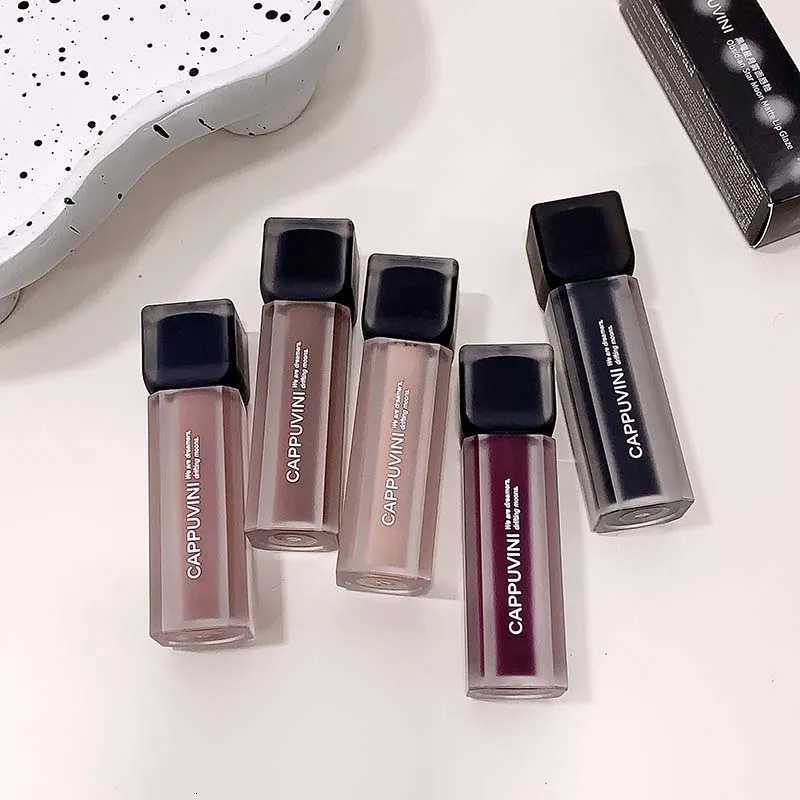 Cappuvini Obsidian Star And Moon Matte Lip Glaze Matte Nude Color Makeup Dark Series Lip Gloss LipstickXJ250724
