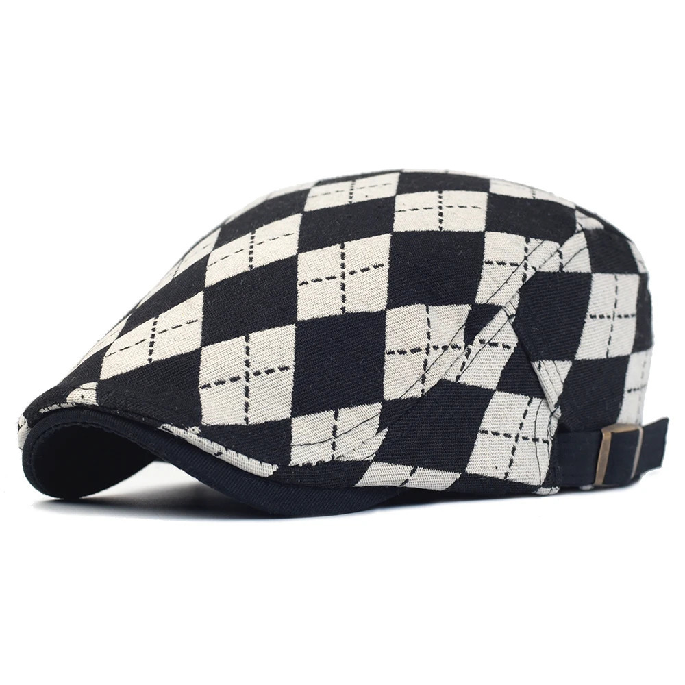 Vintage sboy Hats for Men Women Lattice Flat Cap Cotton Adjustable Breathable Irish Cabbie Ivy Driving Gatsby Hunting Hat 250723