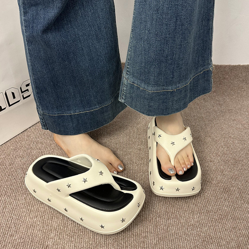 Ddmysports Petite Height Increasing Clip On Flip Flops For Women Outdoor Wear Summer New Fashion Versatile Thick Soled Beach Sandals Outdoor Shoes