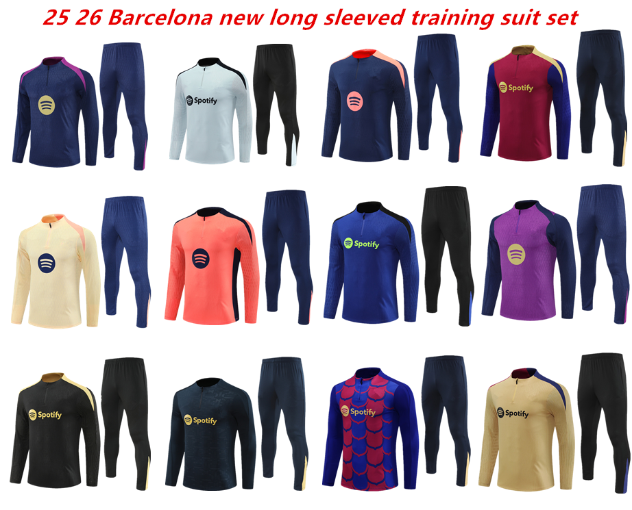 25-26 8 PEDRI 19 LAMINE YAMAL 10 Training clothes 9 LEWANDOWSKI FC 7 FERRAN 6 GAVI Camiseta De Long sleeves AUBA JOAO CANCELO F. DE JONG 2025 2026 Men AAA