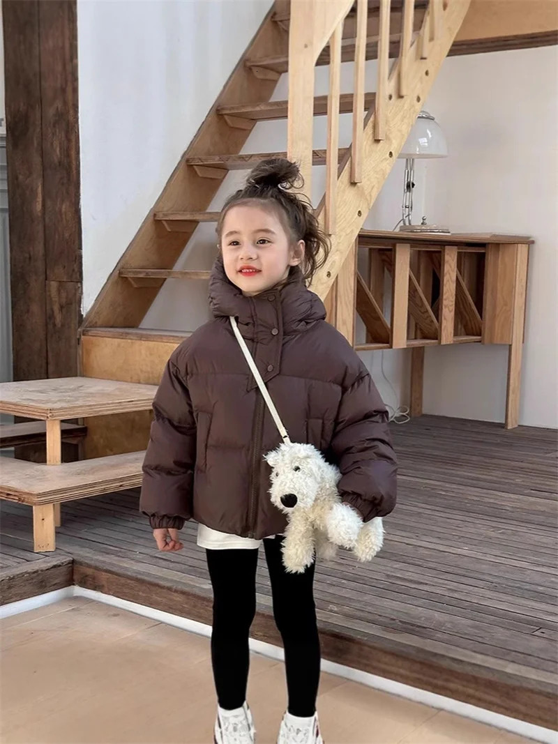 Winter Kids Warm Down Coats Autumn Children Cotton-Padded Jackets Boys Girls Clothing Baby Hooded Outerwear 3-12 Years 250724