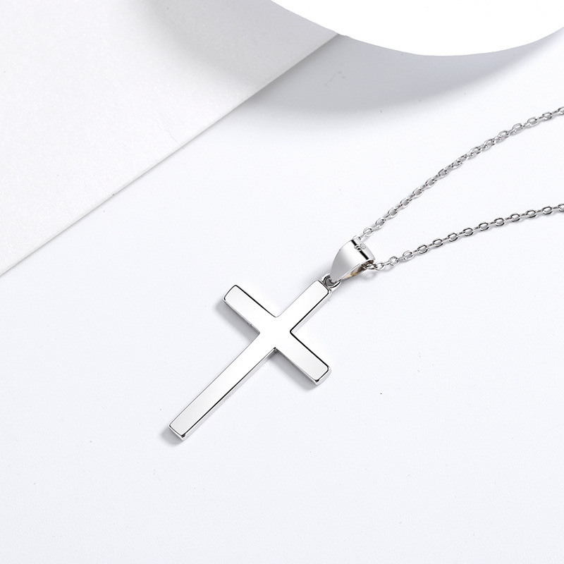Sterling Sier Cross Necklace Jewelry Women Fashion Versatile Pendant Collarbone Chain for Men Jewelry for Women
