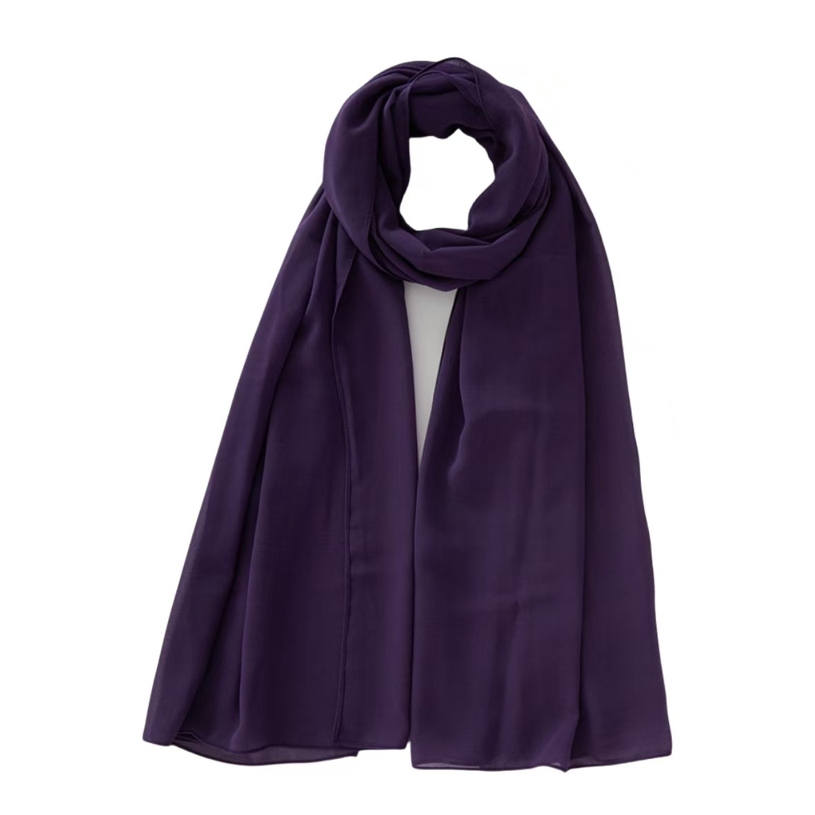 T1305 chiffon bubble scarf long scarf solid color ladies headscarf ethnic headscarf scarf