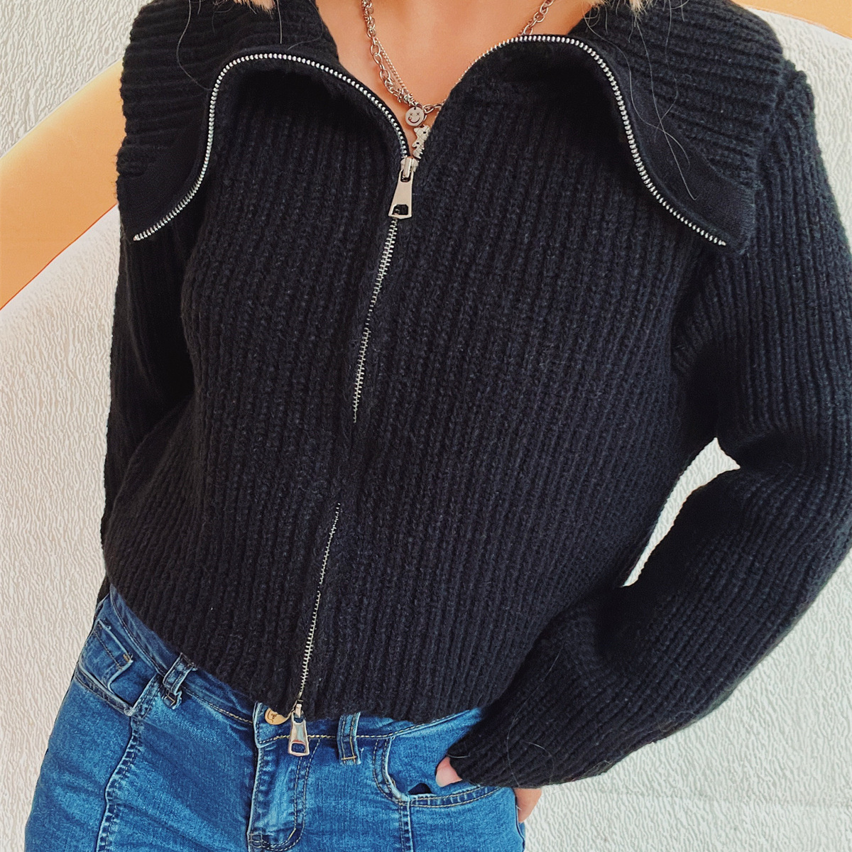 hot Free shipping designer sweater for women Commuting simple sweater fashionable and casual knit base sweater