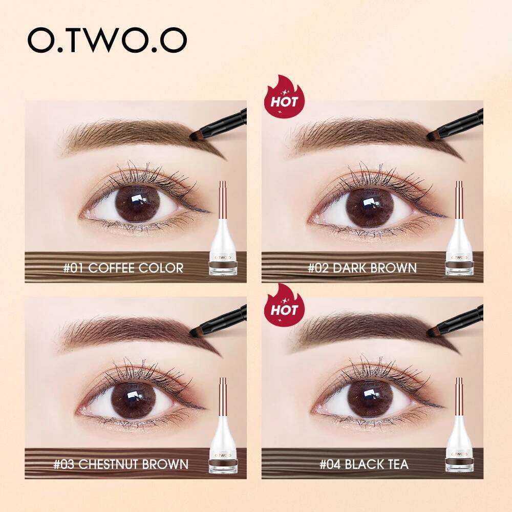 O.TWO.O Eyebrow Pomade - Natural Waterproof Long Lasting Creamy Texture Brow Mascara with Brush 4 Colors Tinted Sculpted Gel X250725