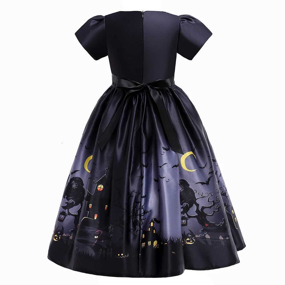 Black Halloween Costume For Kid Witch Cosplay Bat Princess Ghost Dress Fancy Carnival Par Vampire Dress Long Children Costumes Z250725