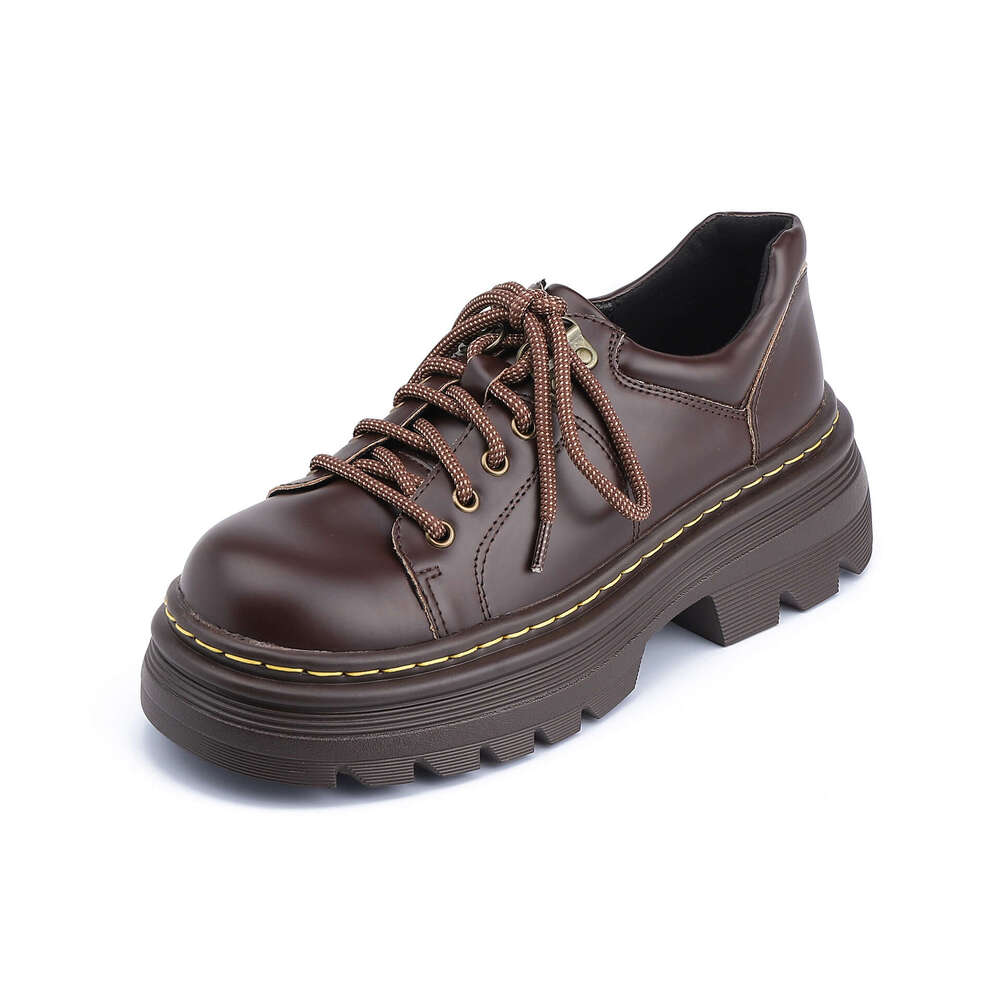 Designer Winter New Thick-Soled Small Height-Increasing Uniform Leather Shoes Petite Women, Korean Style Loafers for Women