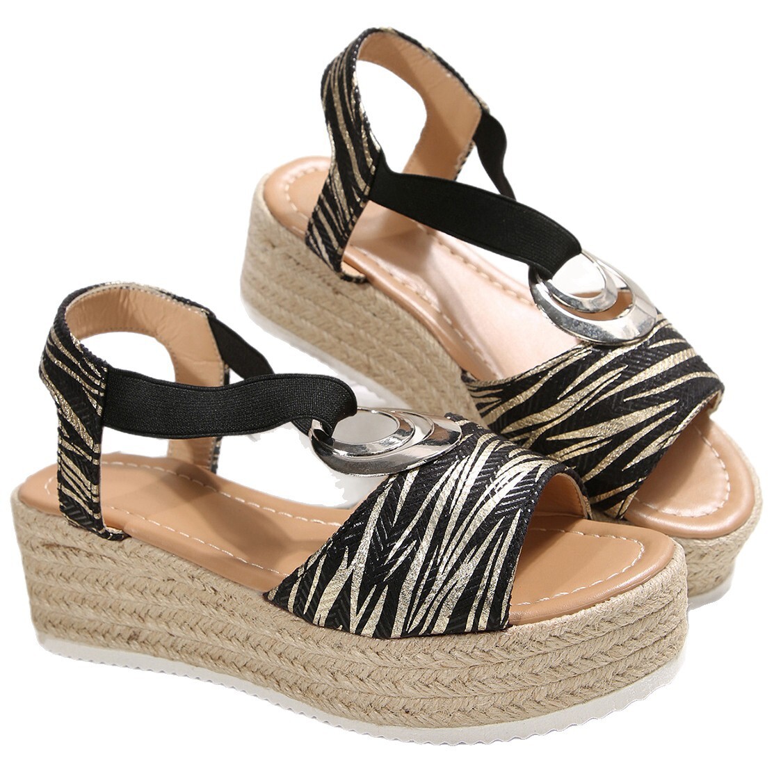 Ddmysports High Heel Plus Size For Women Summer New Platform Wedge Thick Sole Peep Toe Casual S Sandals Outdoor Shoes