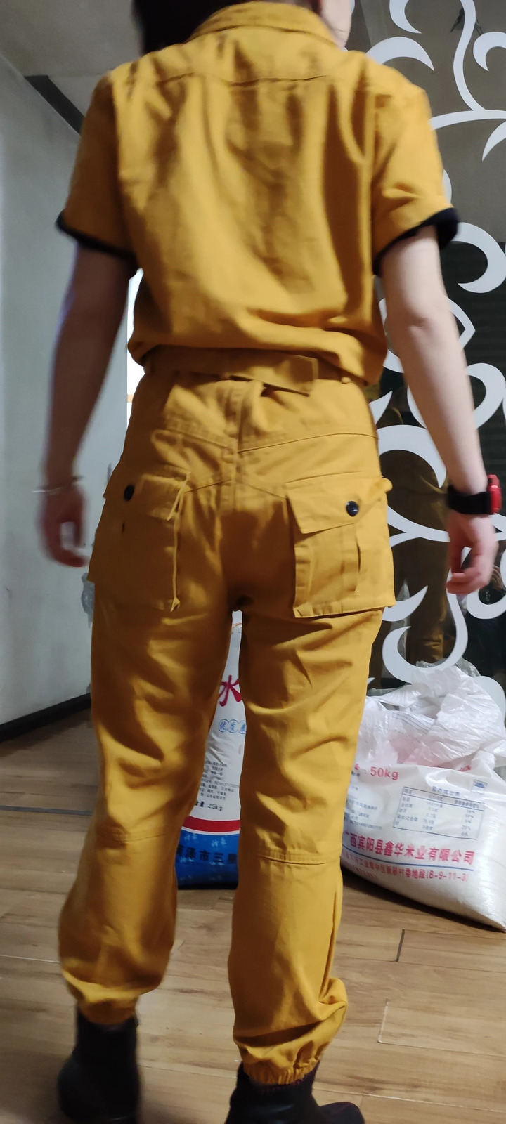 Summer Overalls Men Jumpsuit Cotton Lapel Short Sleeves Hip Hop Street wear Black Yellow Pants Loose Leisure Trousers rompers 250725