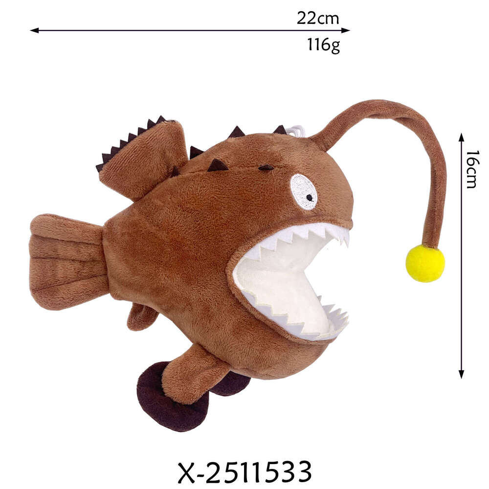 New Monkfish Slippers Devil Lantern Fish Plush Toy Game Peripheral
