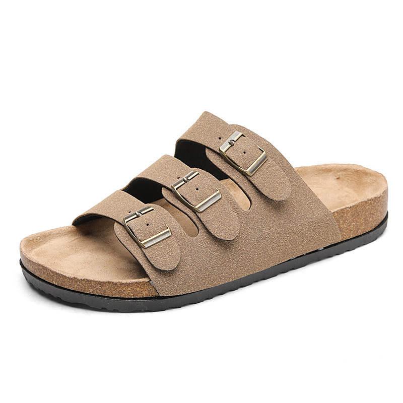 Soft Cork Slide Sandals Unisex Comfort Beach Slippers Trendy Summer Footwear for Couples Lightweight and Breathable Design