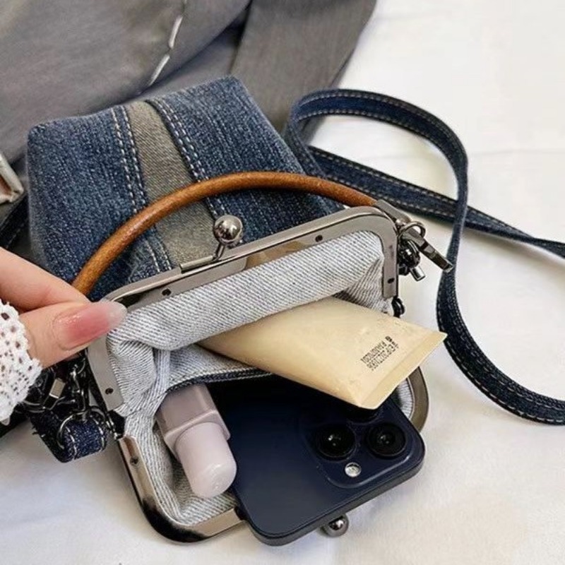 Handbag Denim Mobile Phone Handbag Literary Design Messenger Bag