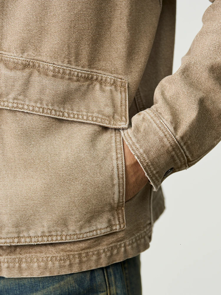 2025 Spring Short Length Oversize 12oz Fabric Vintage Jackets Men Fashion Cargo Outdoor Plus Size 250717