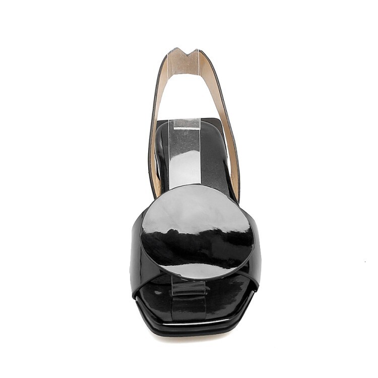 Designer sandals Round and Square Decorative Sandals Large Size 40-43 Mid Heel One-Strap Spring Summer