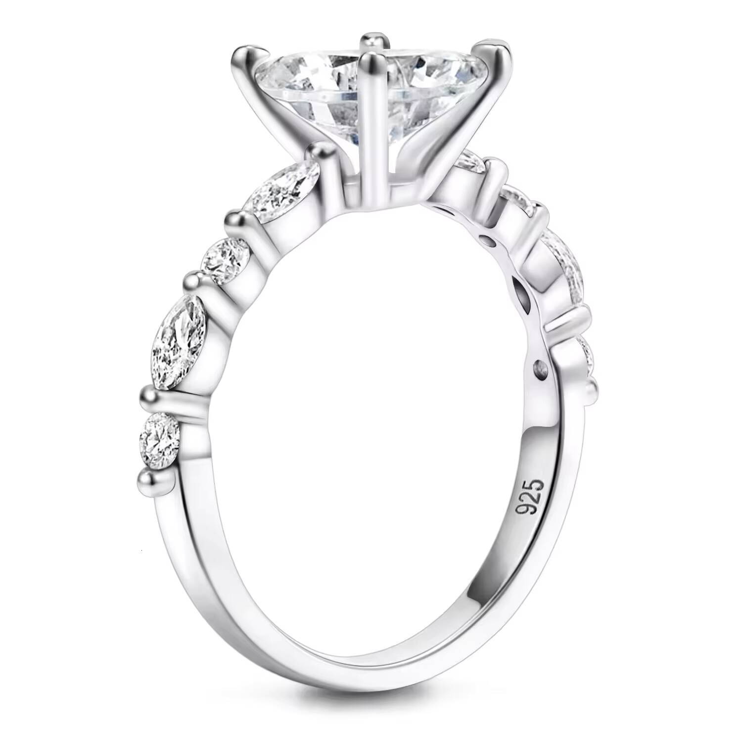 Tempusort 2CT Moissanite Ring with Hidden Halo Setting Classic Bridal Women Engagement Fashion Jewelry Ring