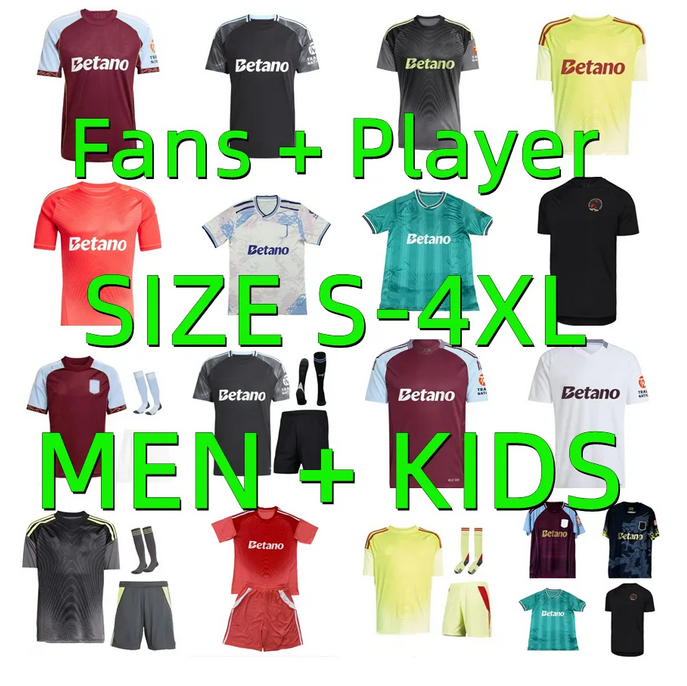 24 25 26 Astons villaes RASHFORD Soccer Jerseys 2025 2026 WATKINS BUENDIA McGINN MINGS MARTINEZ KAMARA TIELEMANS Player version 150 Yea Football shirt Men kids kit