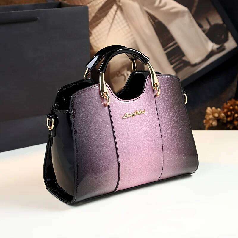 Luxurious designer Stylish mom handbag shoulder patent leather gradient middle-aged lady cross-body bag handbags