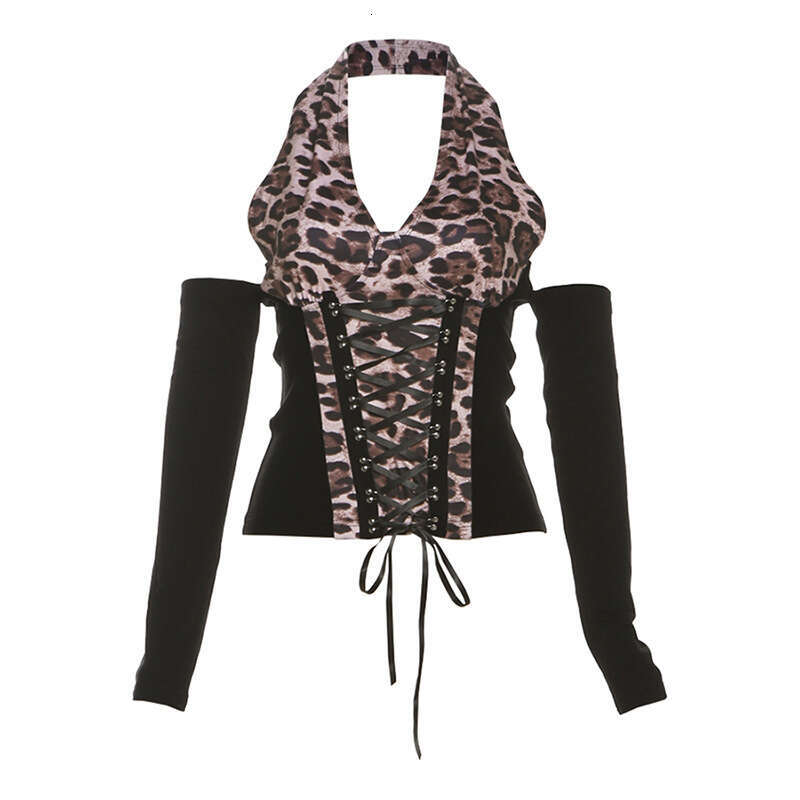 2024 Autumn Winter New Sexy Sleeveless Shawl Halter Off-Shoulder Slim Top Two-Piece Set for Women 272