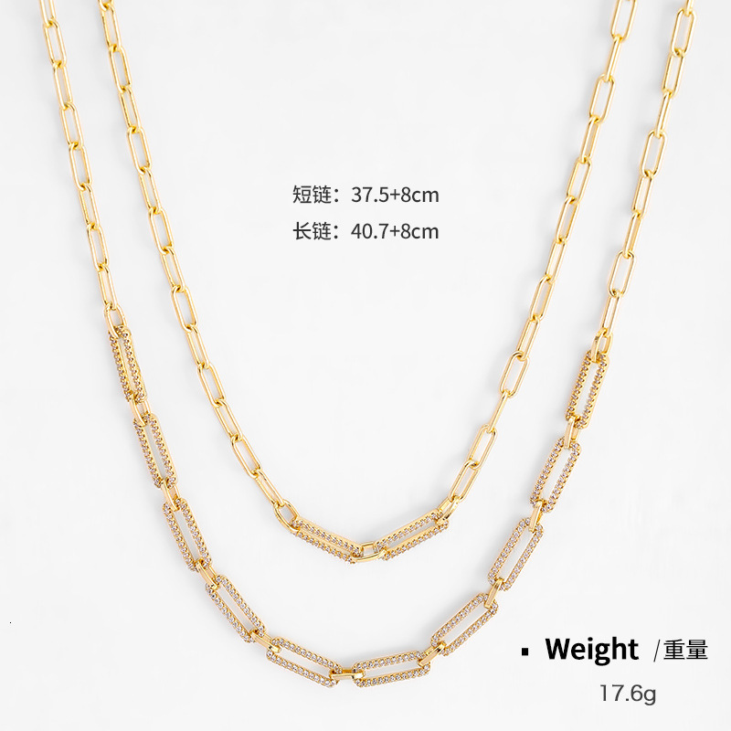 2025 New Style Zircon Electroplated Necklace For Women Exquisite And Luxurious Designer Necklace Summer Minimalist Style Double Layered Necklace