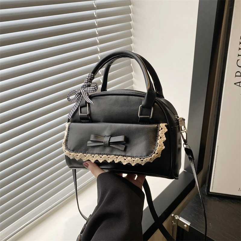 2025 Korean Version Versatile Bow-tie Hand-held Boston Bag for Women Fashionable Sweet and Casual Crossbody Bag Y250725