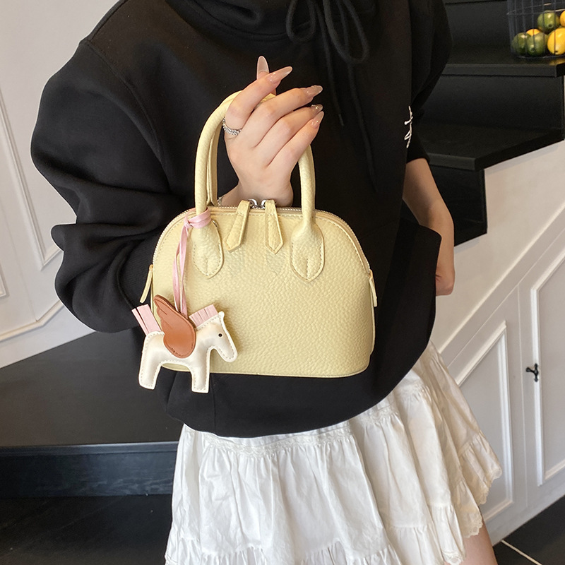 2025 Summer New Women's Crossbody Bag New Solid Color Elegant Shoulder Bag Lychee Pattern Handbag Shell Bag Summer New Women's Shoulder Bag 