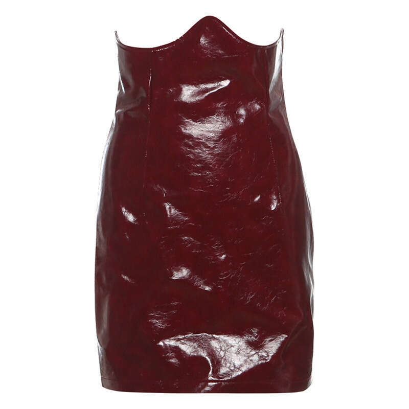 2024 Autumn Winter New Women's Solid Color Slim Halter Neck Vest Fashion High Waist Skirt Set 13c