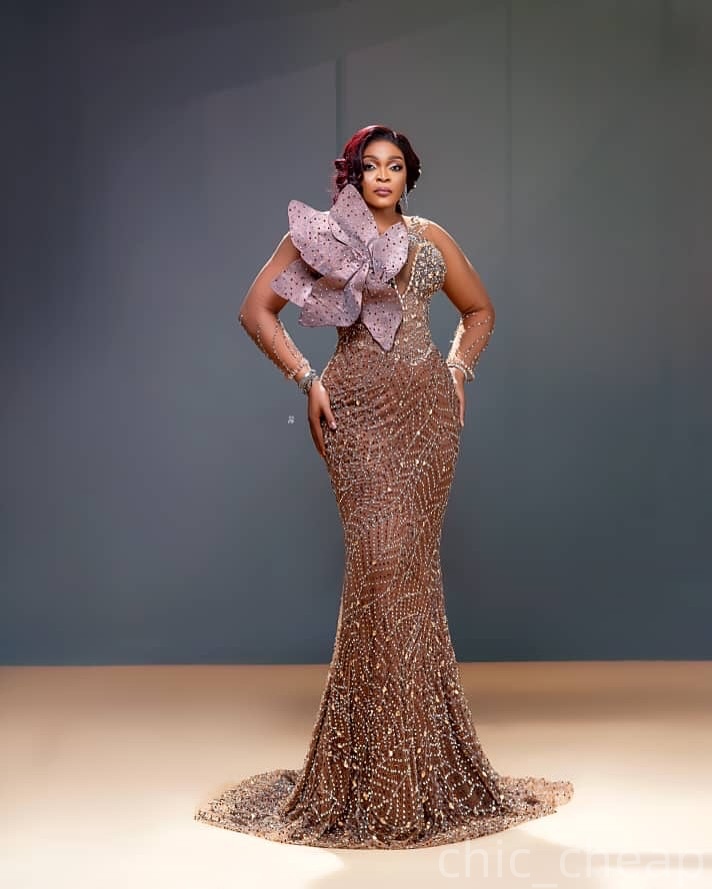 Mermaid Chocolate Prom Dresses 2025 Flower Beaded Crystals Illusion Evening Formal Party Second Birthday Engagement Gowns Plus Size Dress For Special 