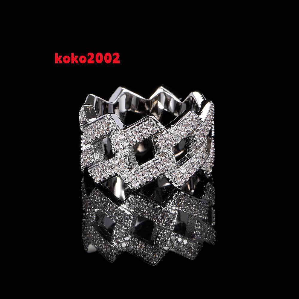 Morden Style Certificate 925 Sterling Silver Gold Plated Hip Hop Jewelry Sparkle Iced Out Moissanite Men Ring