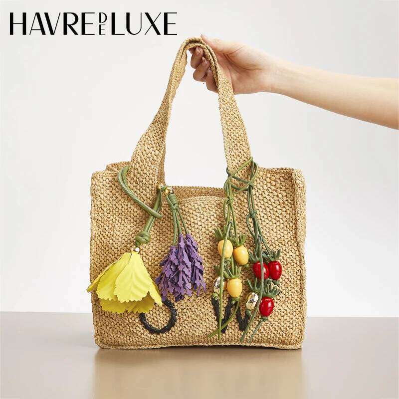 Lavender Leather Charm Purple Flower Keychain Pendant Decoration High Girl Gift Bag Accessories