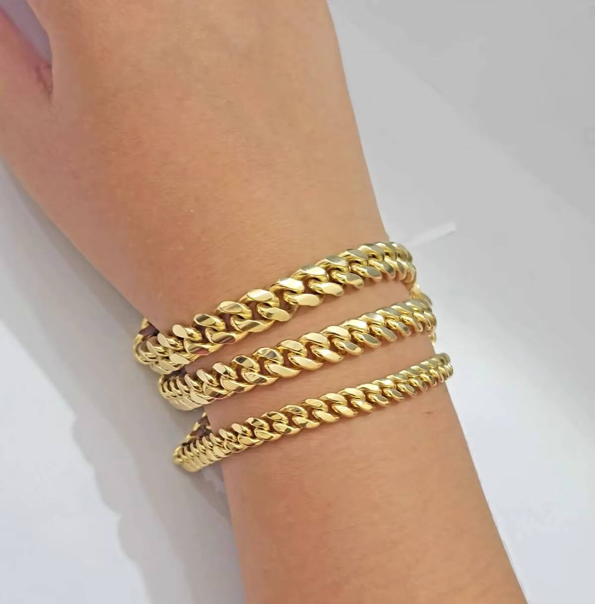 2025 New DE Wholesale 14K 18K Solid Real Gold 8MM Cuban Link Chain Bracelet Iced Out Hip Hop Necklace Fine Jewelry Men Women