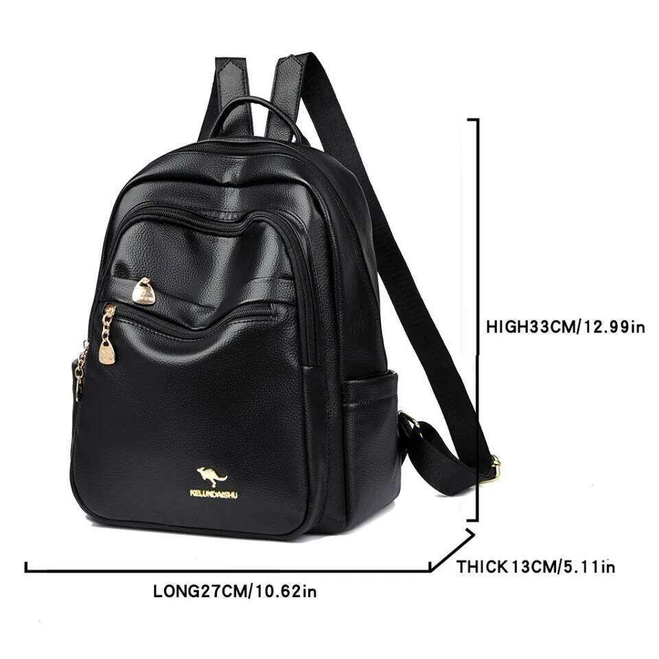 Ladies Casual Designer High Quality Leather Women Shoulder Bag School Bags Large Capacity Backpacks Daily Use
