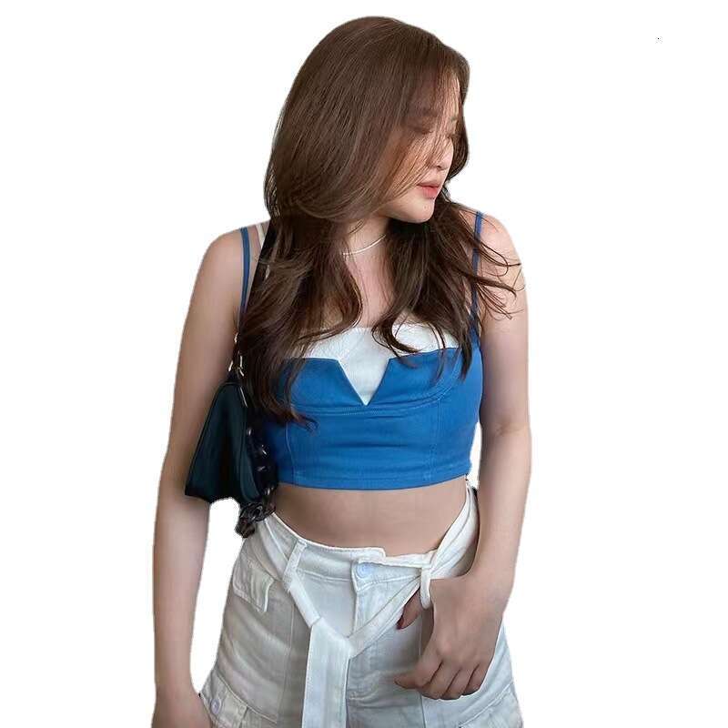 2023 Summer New Women's Solid Color Slim Street Fashion Strap Sexy Backless Tank Top fac