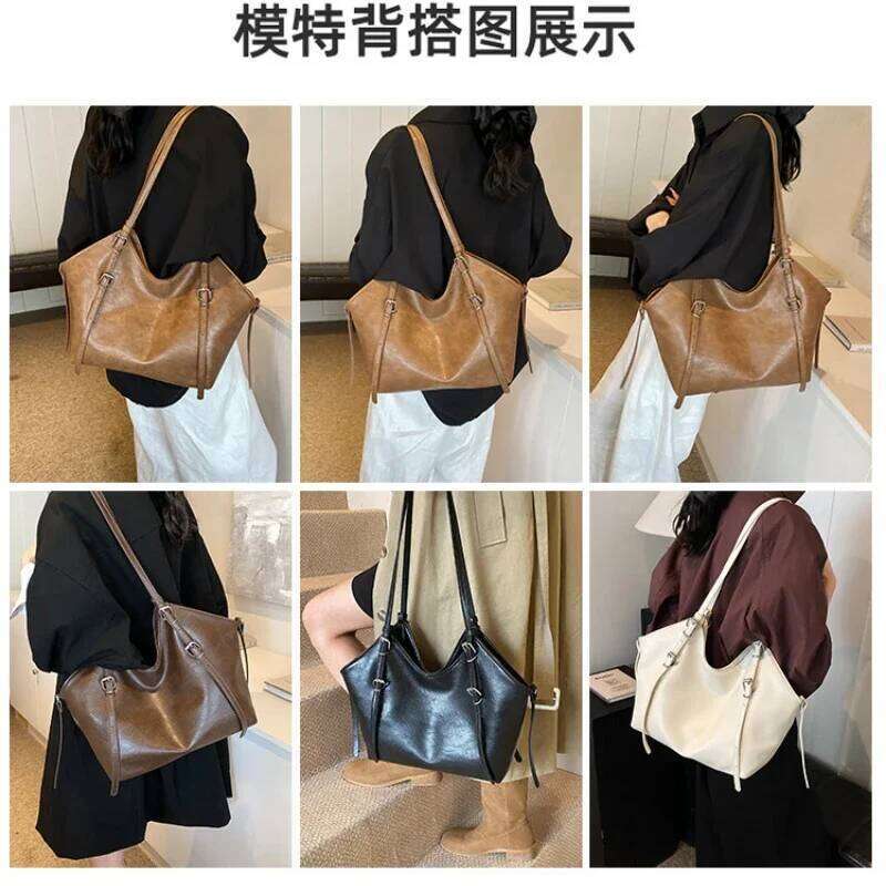 2024 New Retro Lazy Fashion Large Capacity Oblique Span Relaxed Sense Of Single Room Bag
