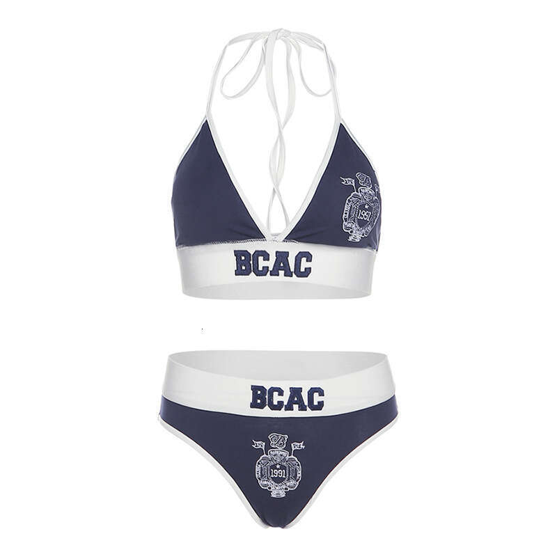 2022 Summer New Women's Fashion Sexy Color-Block Letter Embroidery Lingerie Set 325