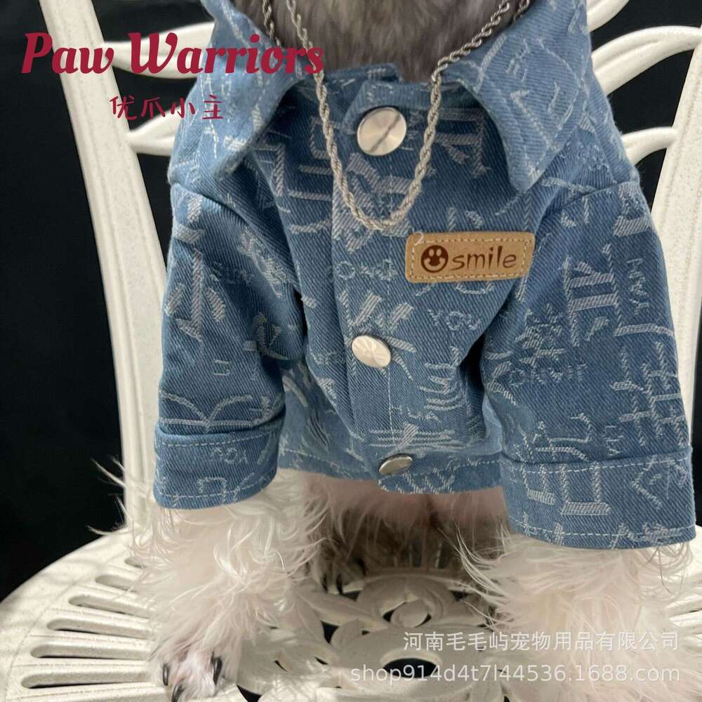 Large Dog Golden Retriever Samoyed Giant Poodle Corgi Denim Shirt Puppy Clothes Trendy Brand Teddy Bichon West Highland White Terrier Cat