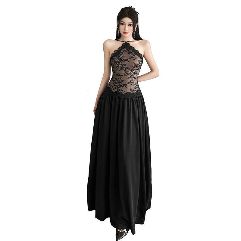 2025 Summer New Style Casual Elegant Patchwork Slim Fit Versatile Long Dress Women's Fashion e72