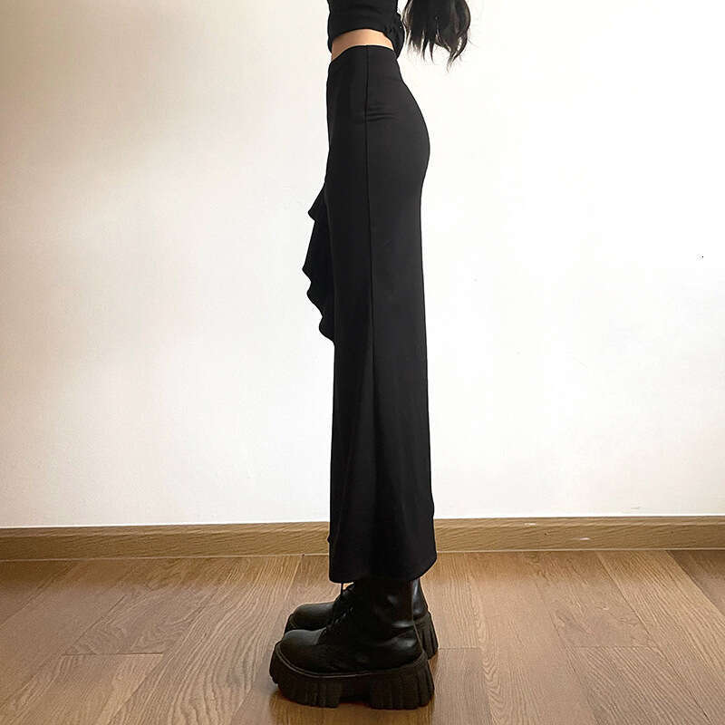 2023 Summer New Women's Fashion Solid Color Slim Fit Street Style High Waist Bodycon Split Skirt c66