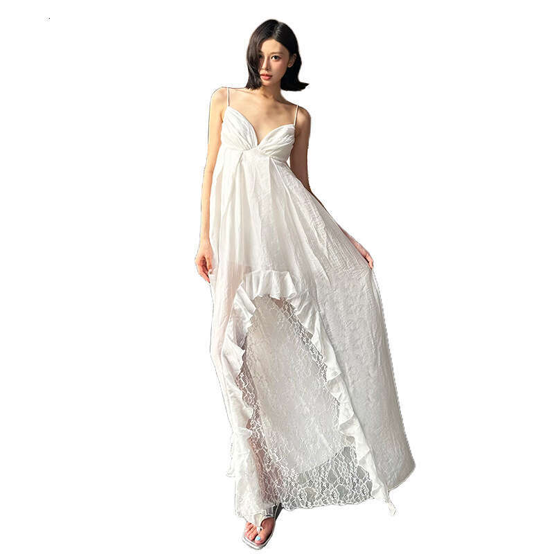 2025 Summer New Irregular Design Slim Fit Elegant Versatile Beach Vacation Dress Women's Fashion 82d