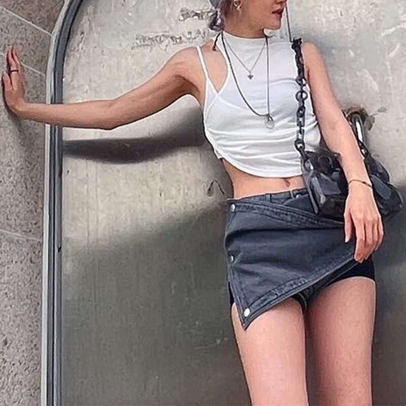 2025 Spring Summer New Street Fashion Sexy Jennie Style Hollow Out Tank Top for Women 36c